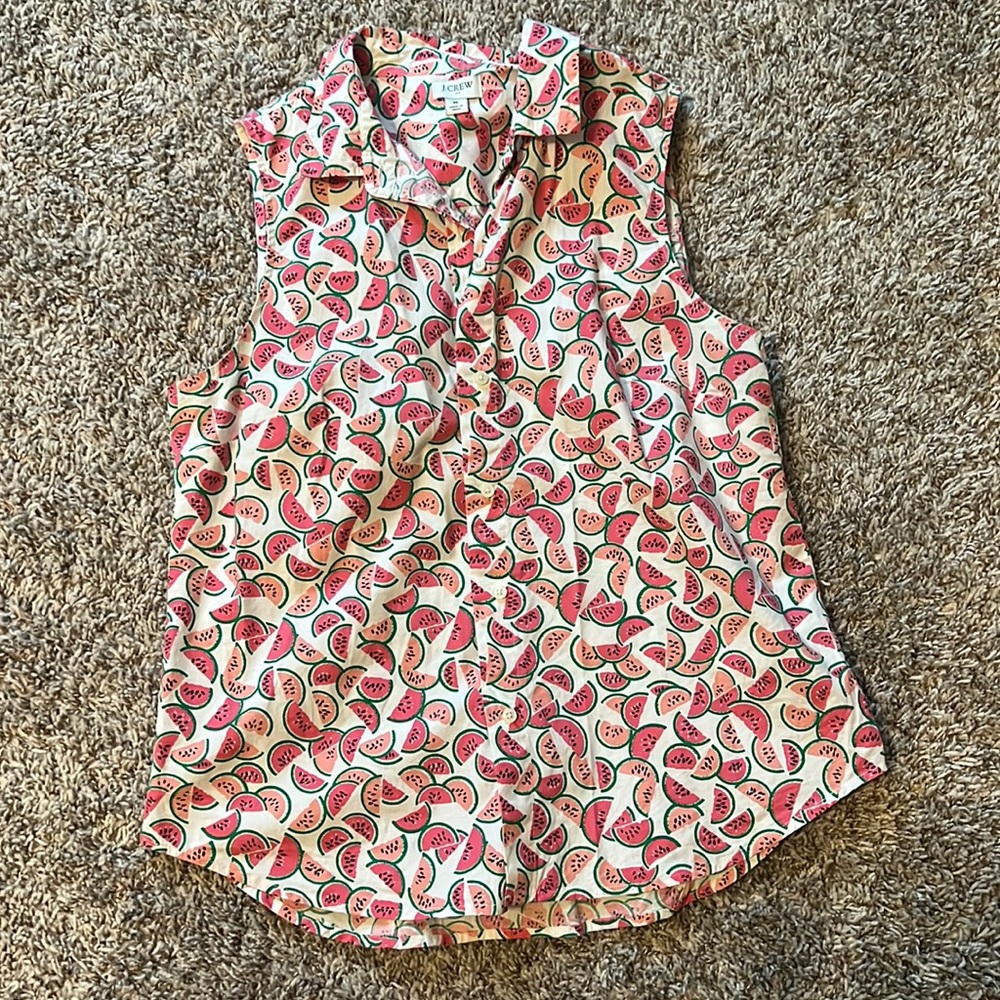 Jcrew factory watermelon button down top